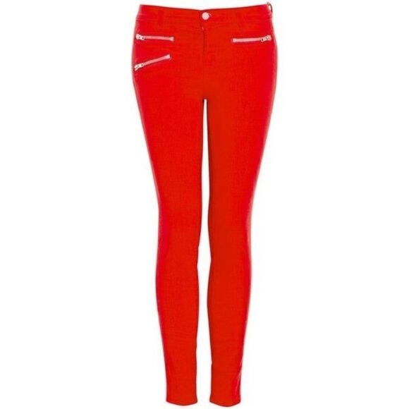 EEUC Women's J Brand Zoey Skinny Ankle Jeans Lipstick Red Size 27